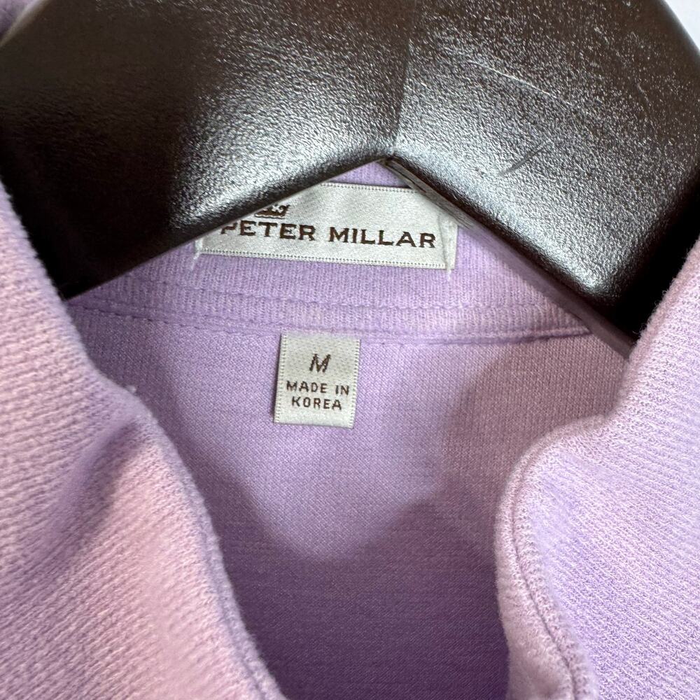 Peter Millar Men's Spur Purple Melange Fleece Quarter Zip Top Preppy Golf Mens M - Picture 6 of 8